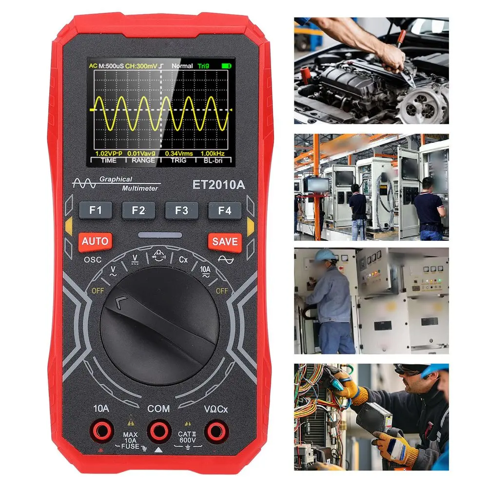 ET2010A Oscilloscope And Multimeter Combined, 2.4-inch, Auto Sleep, Color Screen Multimeter Tool Parts Soldering Iron
