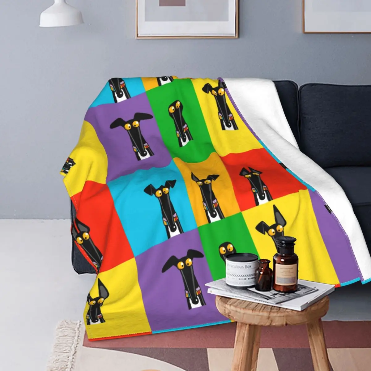 Greyhound Semaphore Blanket Cover Flannel Skipworth Whippet Lurcher Dog Warm Throw Blanket for Bedding Couch Bedspread