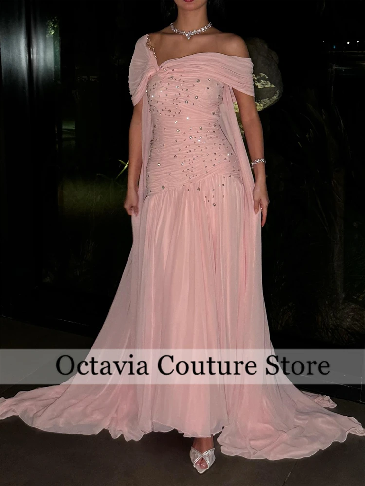 Luxuriöses Chiffon-Perlen-langes maßgeschneidertes Anlasskleid, Abendkleider, Pastrol, Unisex, Jersey, Retro, Dubai, Saudi-Arabien, Abschlussball, individuell