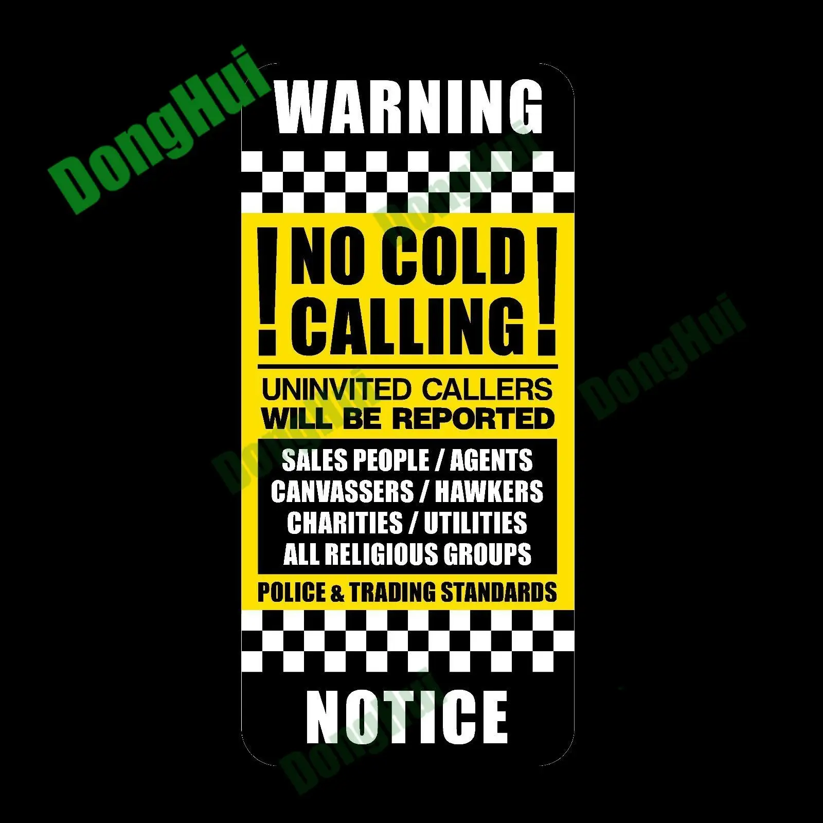 

No Canvassers No Cold Callers Plastic Sign Front Door Letter Sticker for Workshops Construction Sites Factories Schools