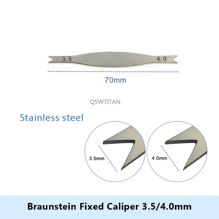 Pinça fixa do olho de Braunstein, instrumento cirúrgico oftálmico, 3.5-4.0, 5.5-6.0, 1PC