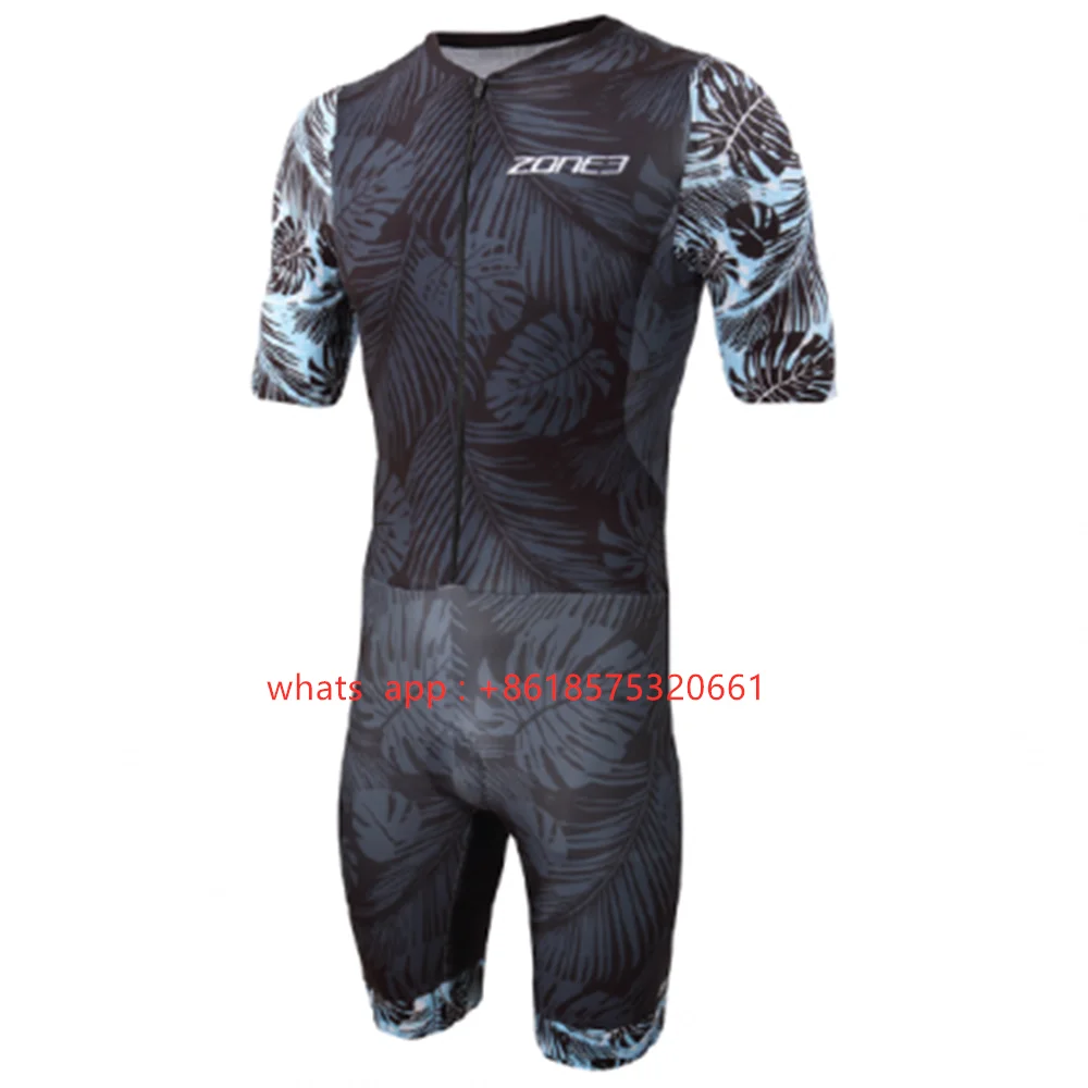 Zone3 Herren Radtrikot Kurzarm Set Einteiliger Overall Maillot Fahrrad MTB Kleidung Ropa Ciclismo Männlicher Lauf-TriSuit