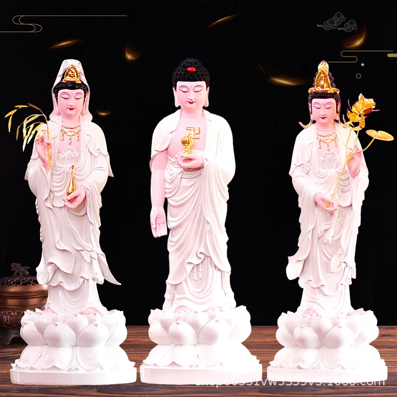 PYH Western Three Holy Buddha Statue Buddha Trend to Avalokiteshvara Bodhisattva Offering Ornaments Wholesale