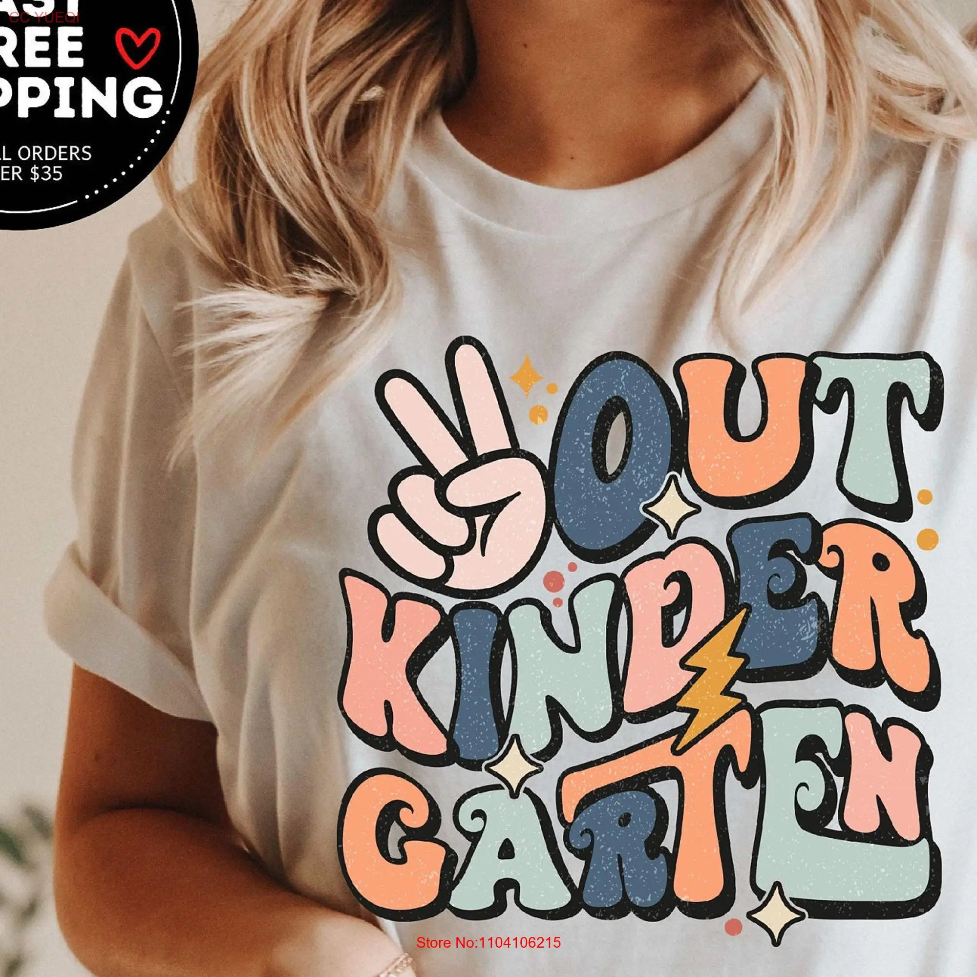 Peace Out Kinder Garten T Shirt Kindergarten Teacher Last Day of School Preschool Toddler First Grade