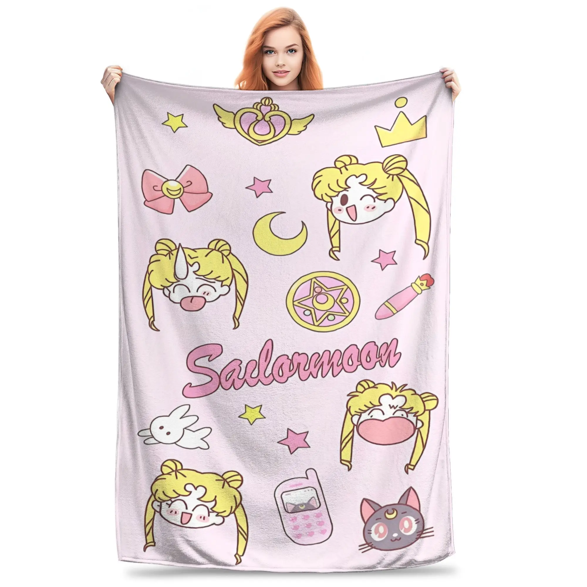 

Sailors Moons Luna girls anime Blanket Multiple Sizes Super Soft Cozy Throw Blankets for Sofa Couch and Bed