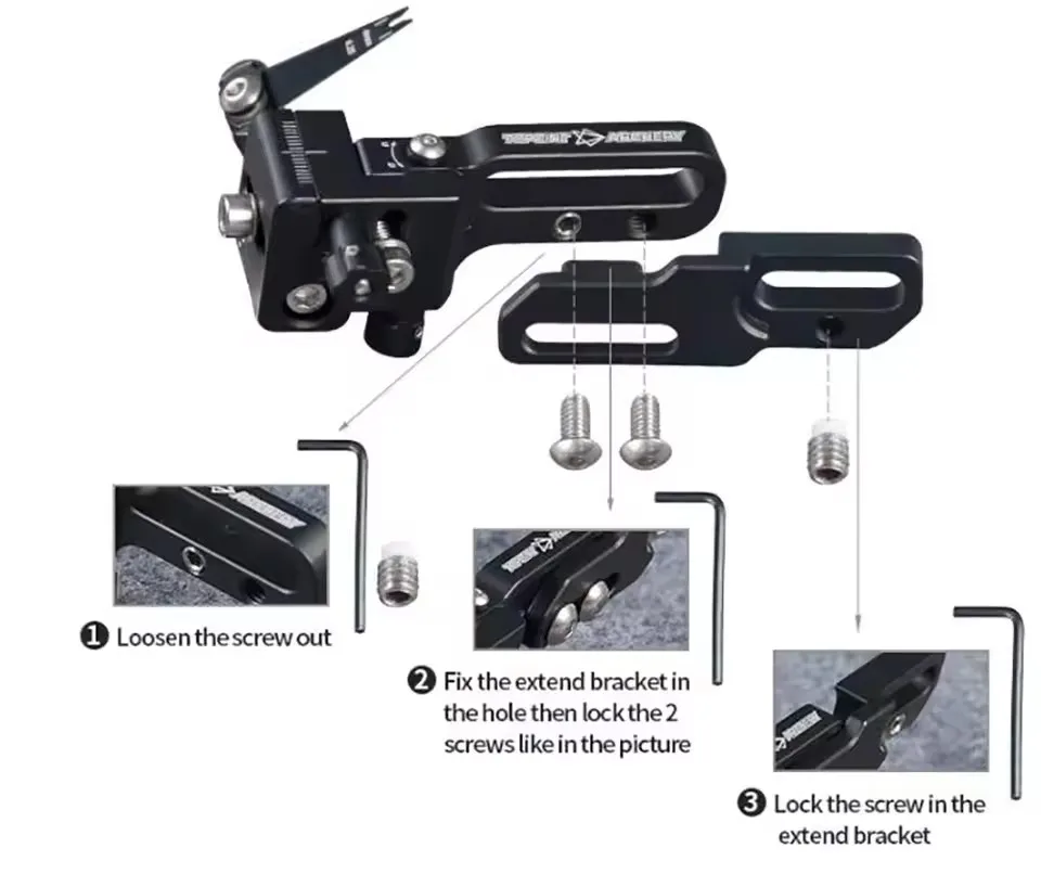 TP826 Launcher Blade Compoundbogen-Pfeilauflage mit verlängerter Halterung, verstellbar für Links- und Rechtshänder, für Bogenschießen und Zielschießen – Detail 2
