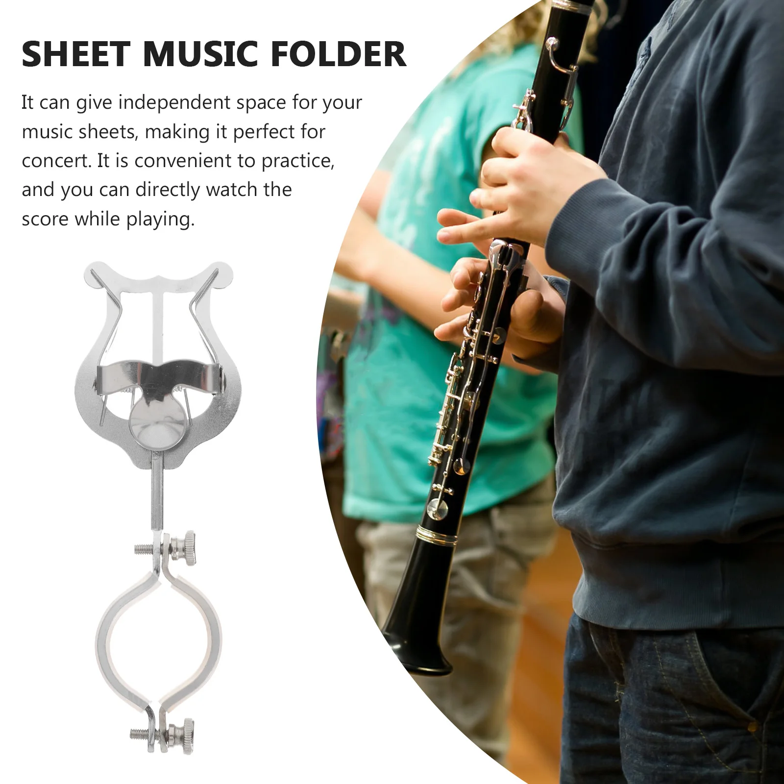 

Wear-Resistant Iron Clarinet Score Clip Efficient Sheet for Players