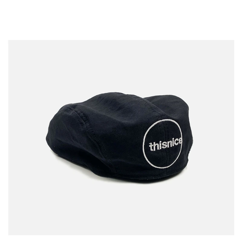 

Designer Brand Thin Beret Men's and Women's Traditional Style Personality Alphabet Embroidery Black Painter Cap Free Mail 모자