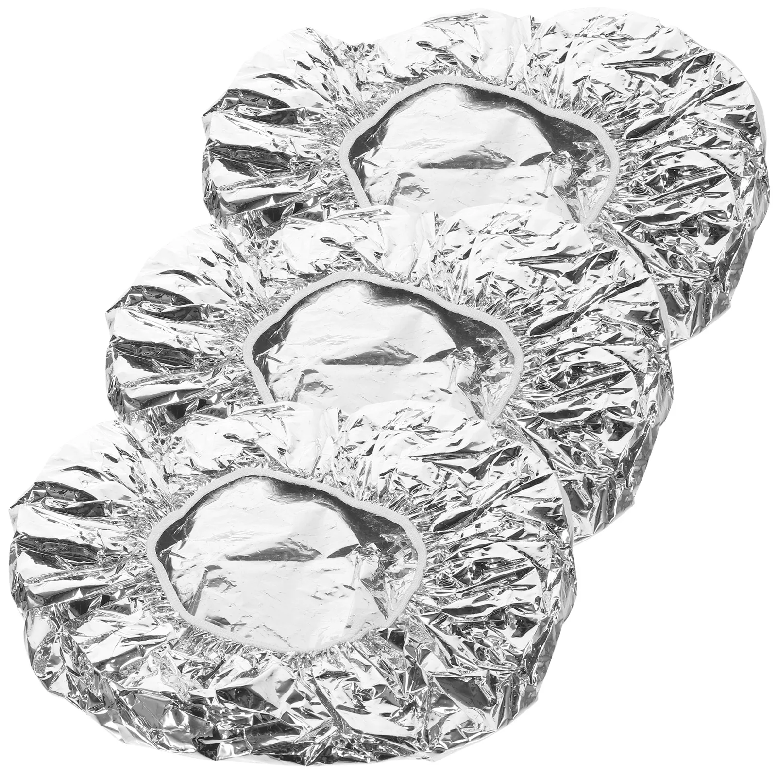 

3 pcs Tin Foil Hair Processing Caps 28cm Elastic Design Comfortable Suitable Hair Dye Deep Conditioning Heat Cap Grey Bath Sauna