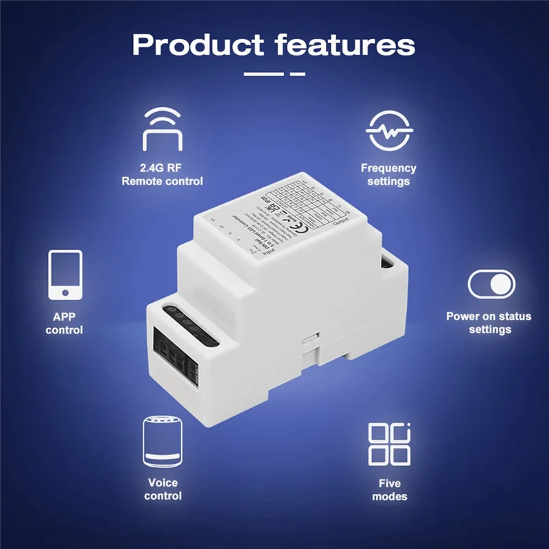 

A44Z-DIN Rail 5 в 1, умный светодиодный контроллер RGB RGBW CCT, 2,4G, диммер для световой ленты Zigbee3.0