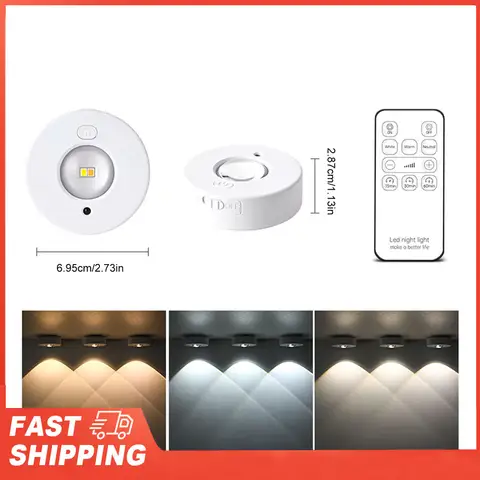 Magnetic LED Cabinet Light, Under Cabinet Lights with Remote, Type-C Rechargeable Cat Eye Lights Dimmable &amp Color Temperature