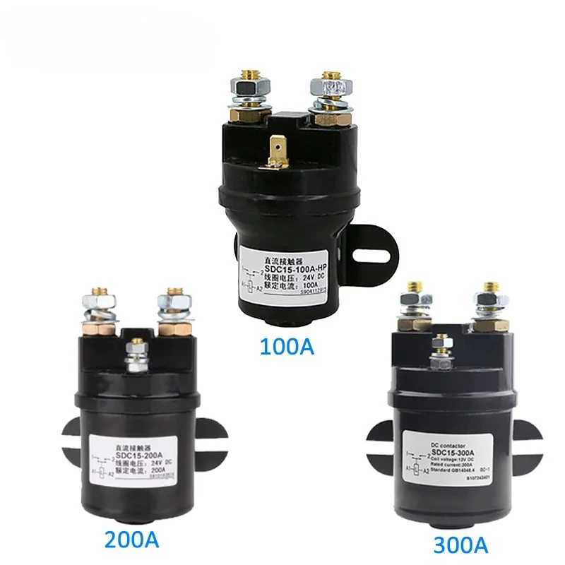 1PC DC Contactor SDC15-100A 200A 300A For Electric Pump Battery Car From SPST 1NO BMC Material 6/12/24/36/48/60/72/84/120V