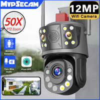 ICSee 12MP 6K Triple-Screen PTZ Security Camera | 50X Optical Zoom, 360° View, WiFi CCTV, Outdoor IP Surveillance Camera