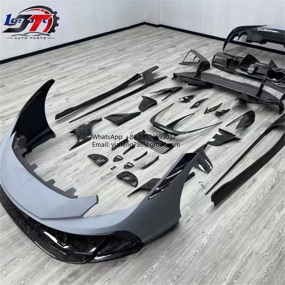 M-style Forged Carbon Fiber Surround Kit Suitable for for ferrari F8 Modification, Front and Rear Bumpers Side Skirts and Spoile