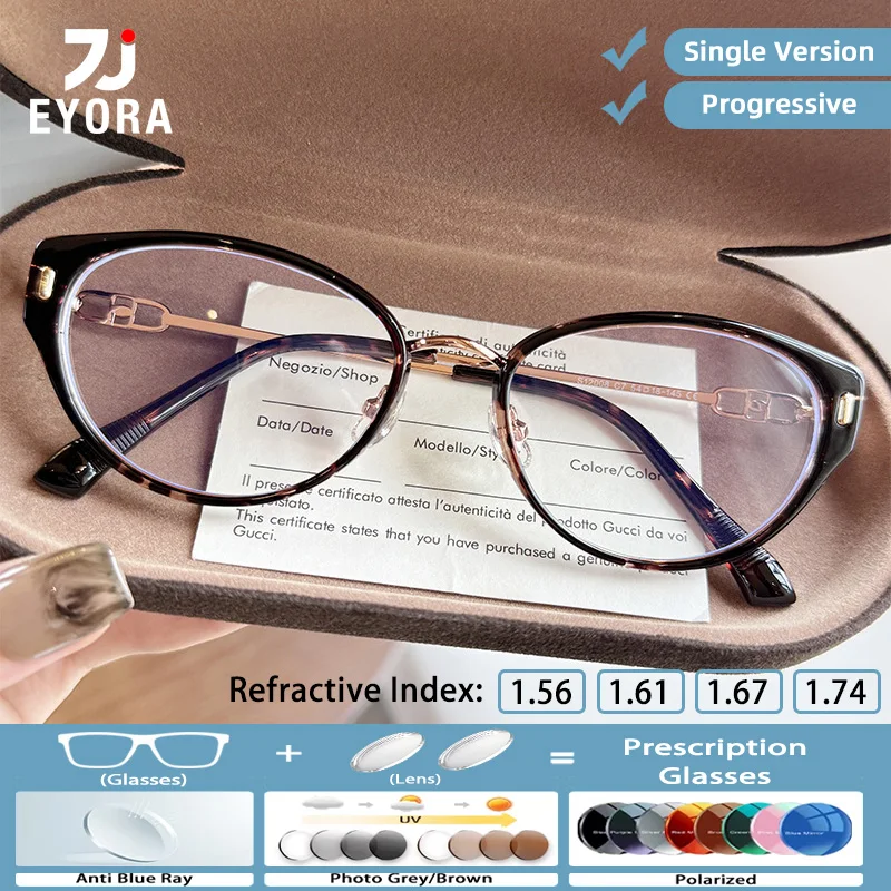 

EYORA Stylish Bestseller Cat Eye Reading Glasses for Women Myopia and Hyperopia Anti Blue Light Progressive Photochromic Glasses