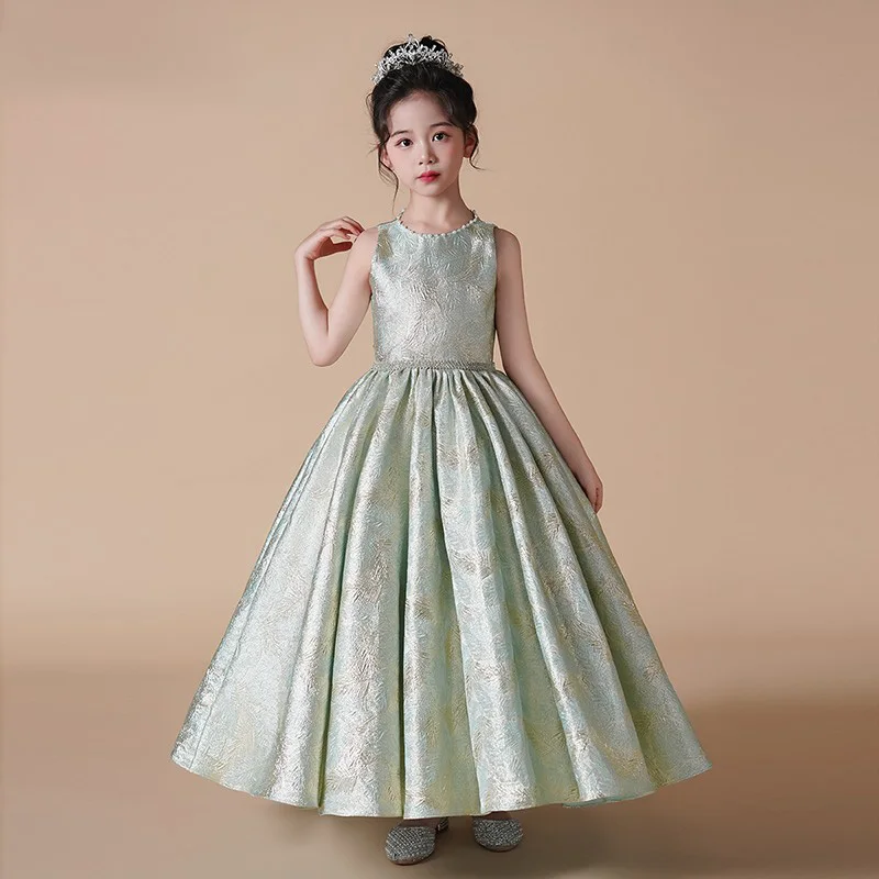 

Girls dresses floor length flower girl bridesmaid dresses children's birthday party evening dress piano performance costumes