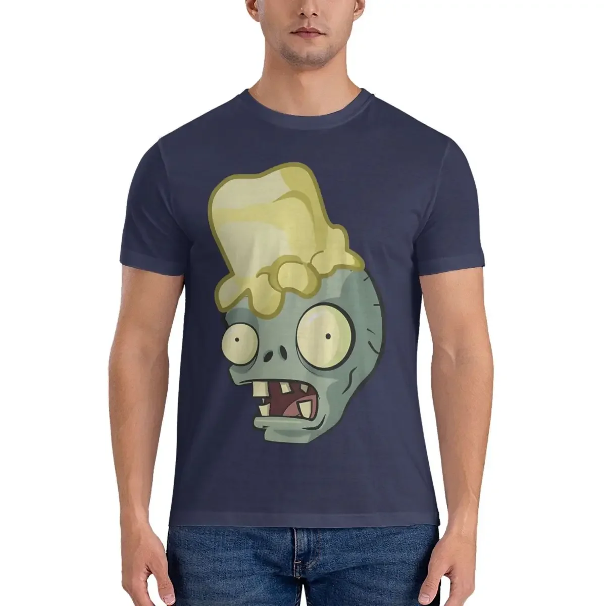 2025 نموذج جديد زبدة تي شيرت الرجال النباتات مقابل Z-الزومبي موضة القطن تي شيرت الجولة الرقبة قصيرة الأكمام تي شيرت Py الملابس