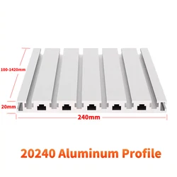 T Slot Aluminum Profile 20240 100mm 300mm 500mm 1000mm 1200mm Length 20x240mm Engraving Machine Panel CNC Parts DIY 3D Printer