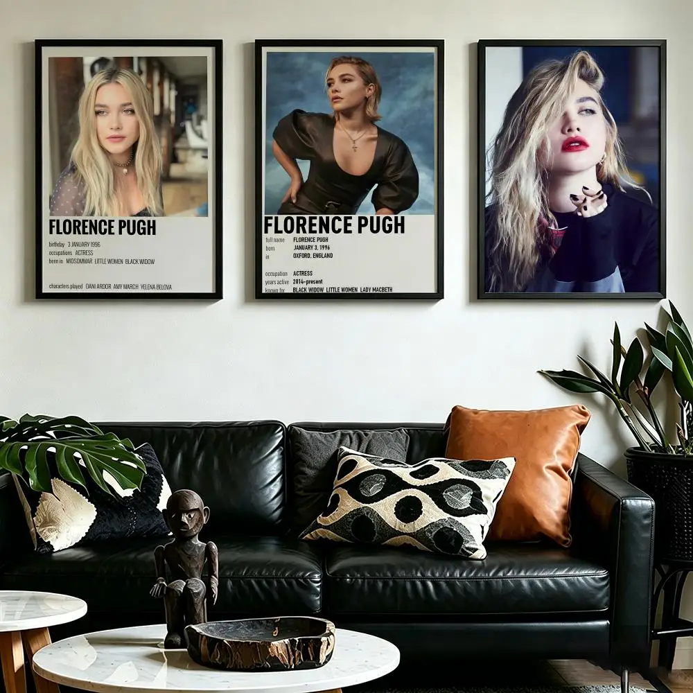 Poster HD art, waterproof, sticky wall, home decoration (living room, bedroom, bar), aesthetic Actress F-Florence P-Pugh