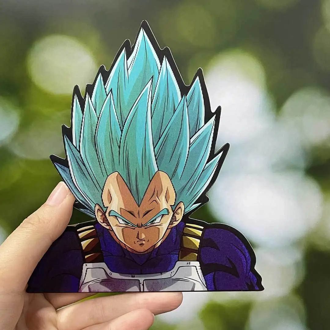 Anime Dragon Ball Magic Sticker 3D Gradient Vegeta Motion Sticker Creative Car Sticker Notebook Luggage Waterproof Decal Toy