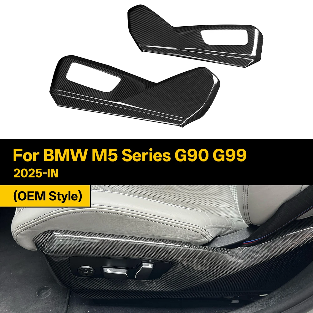Image of Echte, trockene Kohlefaser-Sitzseitenverkleidung für BMW M5 Serie G90 G99 2025-IN OEM-Stil 2 Stück/Set