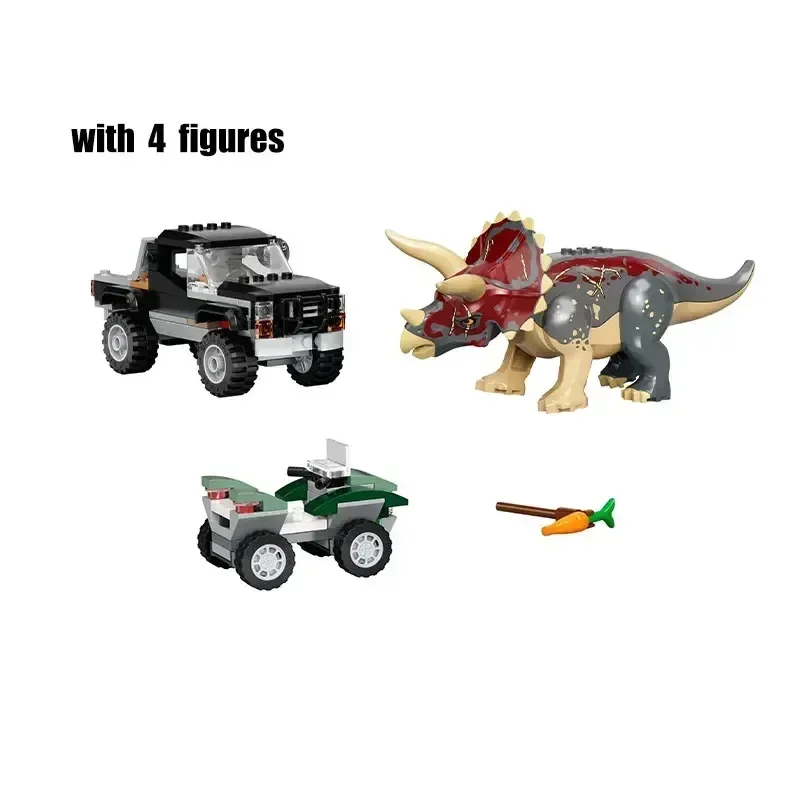 

Dinosaur Movie Series Triceratops Pick-up Truck Ambush Compatible 76950 MOC Model Toys DIY Building Blocks Bricks Kids Toys Gift
