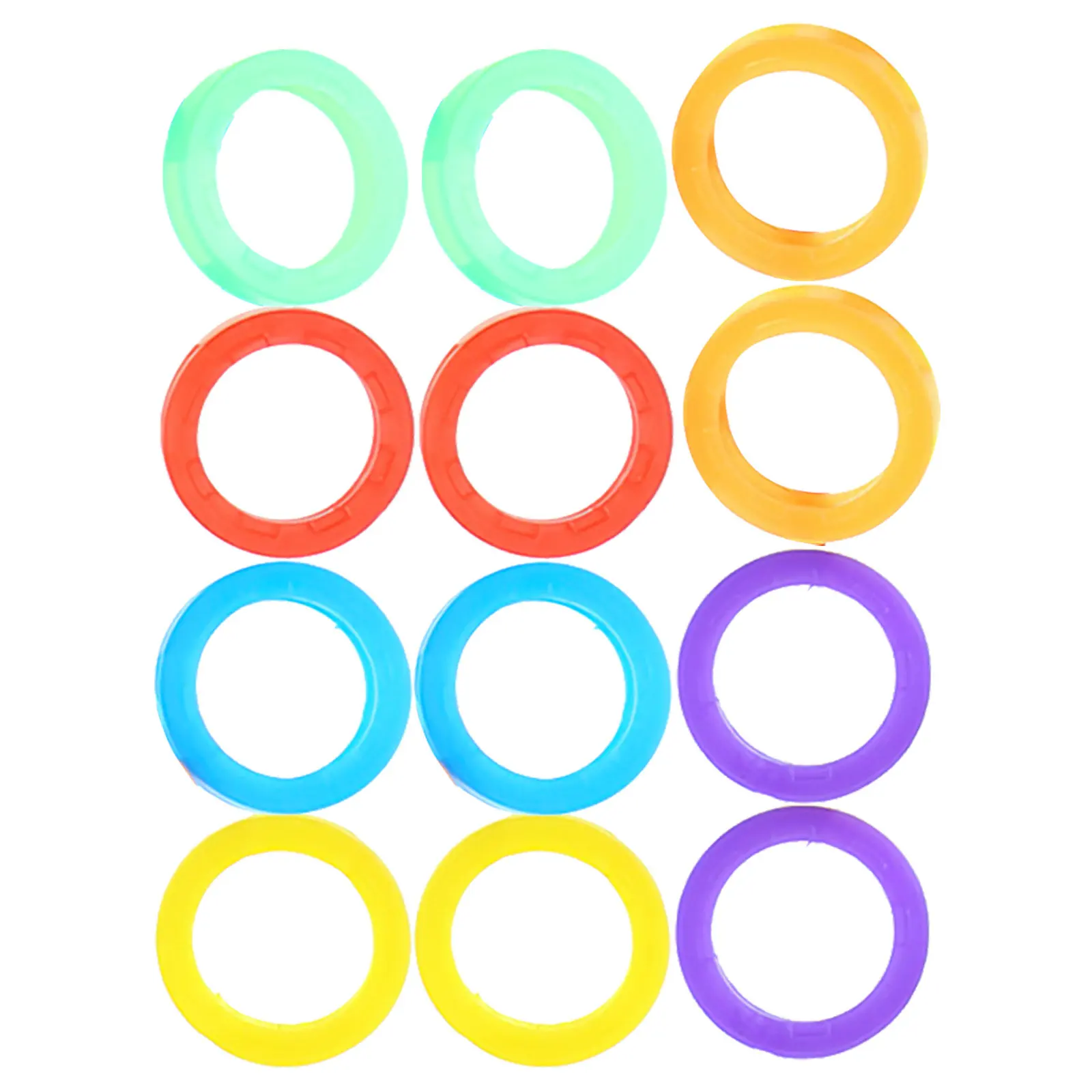 12Pcs Silicone Elastic Key Caps Key Covers for Car Keys Identification Multi Color Coding Rings Protective Sleeve