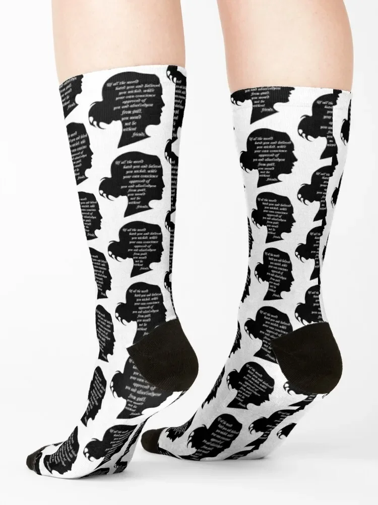 اقتباس جين آير - جوارب شارلوت برونتي الفاخرة للعام الجديد هدية عيد الميلاد الساخنة جوارب نسائية للرجال