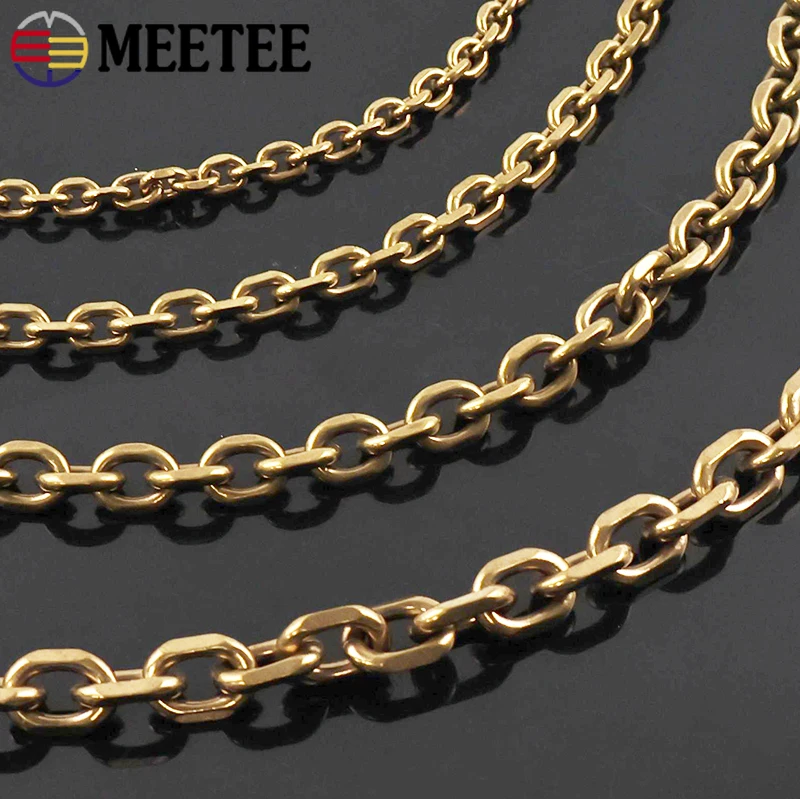 

50/100cm Metal Solid Brass Chain Bag Strap Belt Sling Jeans Pants Decor Band Wallet Handbag Connect Chains DIY Bags Accessories