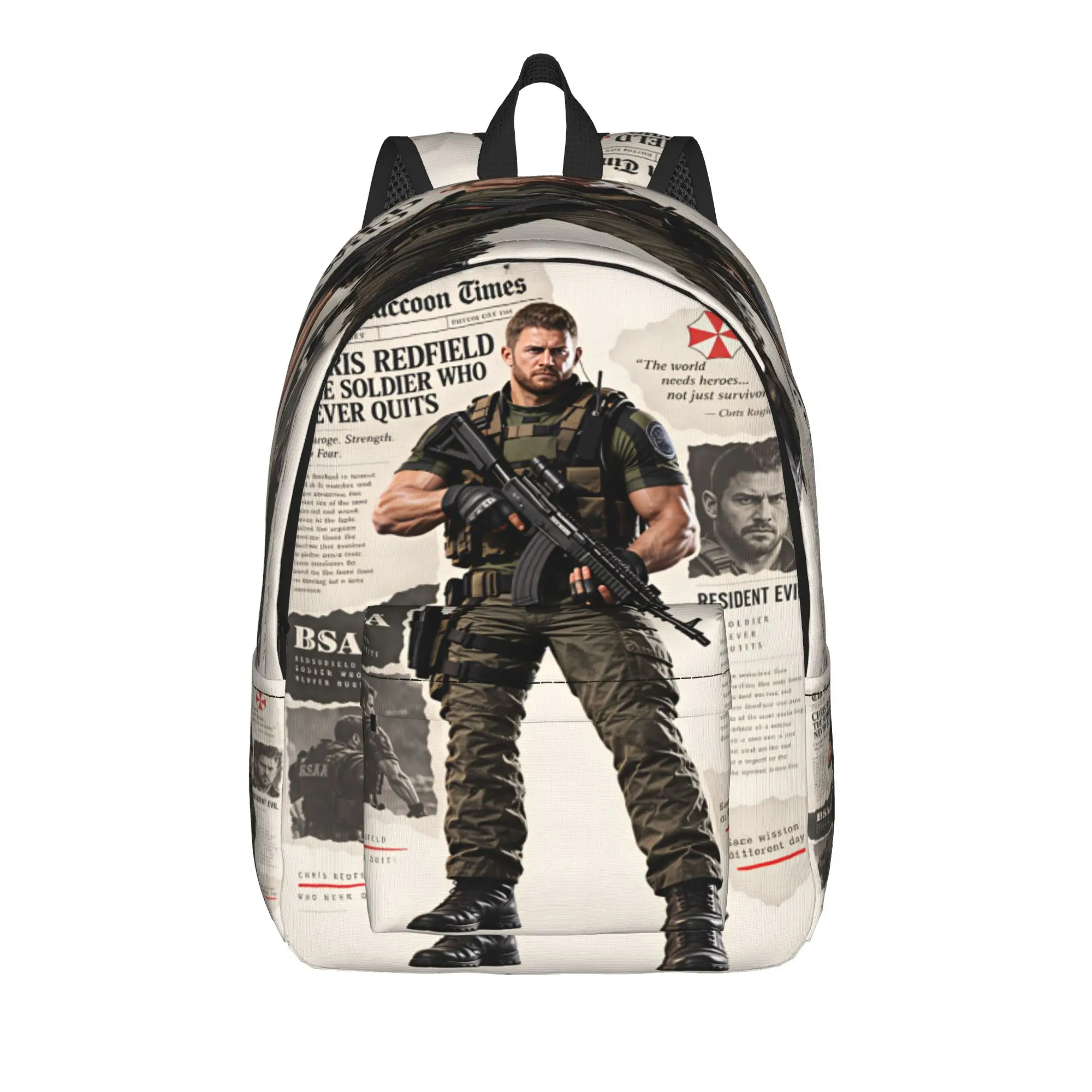 Chris Redfield Resident Evil Backpack  Cute Backpacks Student Daily Pattern School Bags Design Rucksack