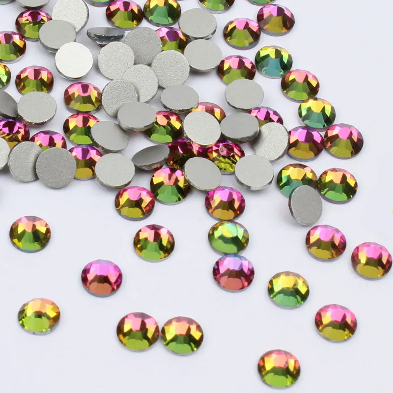 Rainbow 3D Flat Back Nail Design Art Rhinestones For Nails Glass Crystal Non Hotfix Nails Accessoires Nail Art Decorations 402