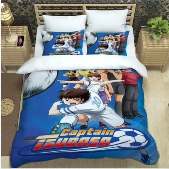 Cartoon bedding set, Captain Tsubasa duvet set, home bedroom duvet cover pillowcase, boy and girl gifts