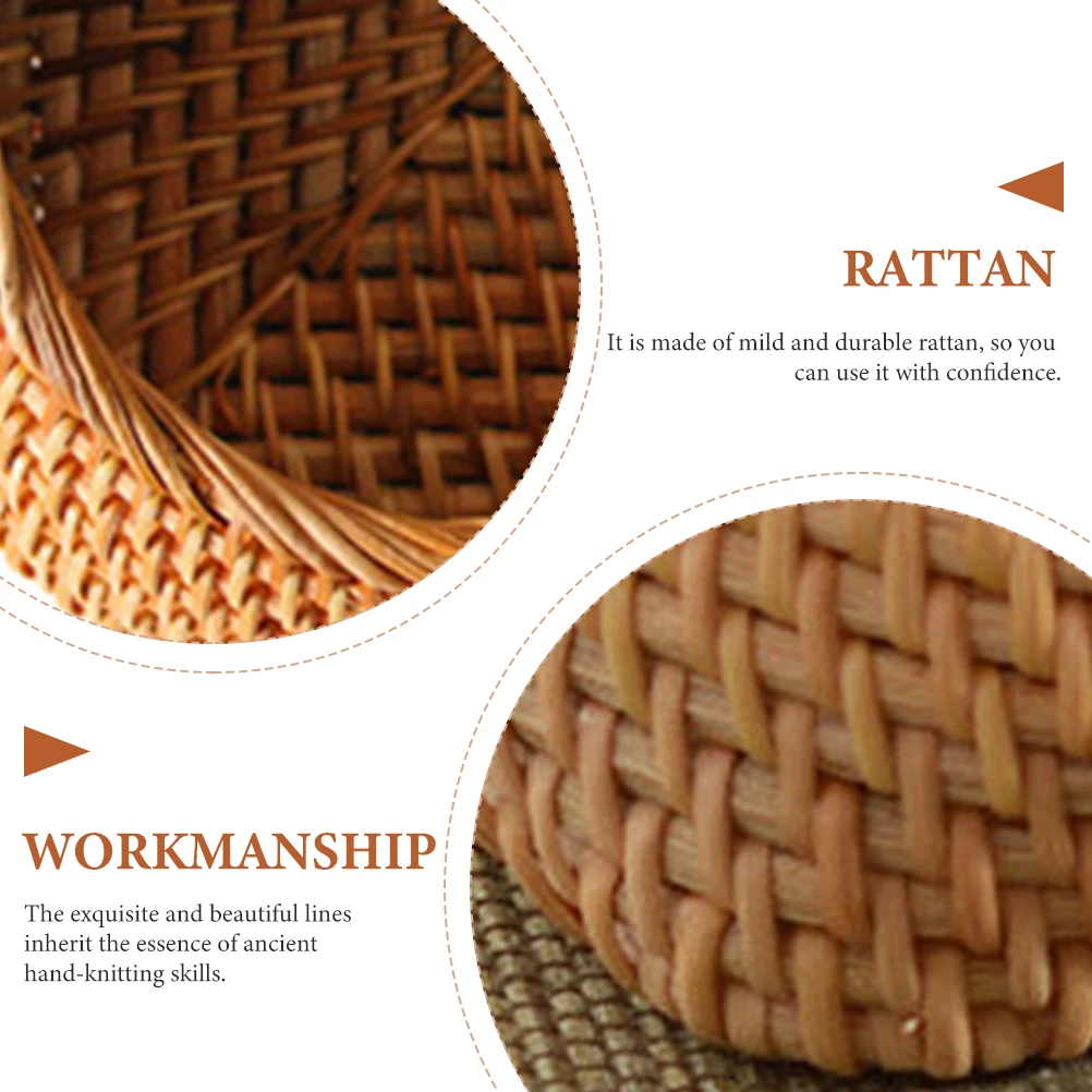 

Rattan Storage Box Small Woven Basket Tea Biscuit Holder Food Container Kitchen Bar Supplies