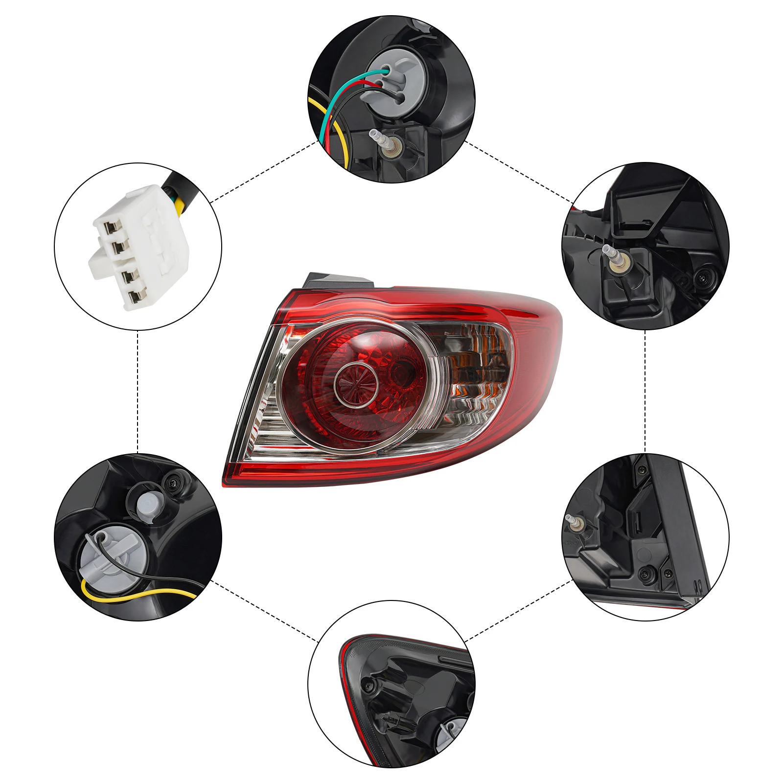 Rechte Rückleuchte für 2010–2012 Hyundai Santa Fe, Halogen-Signal, Bremse, Rückfahrscheinwerfer, rote Linse, ABS-Gehäuse, direkter Ersatz