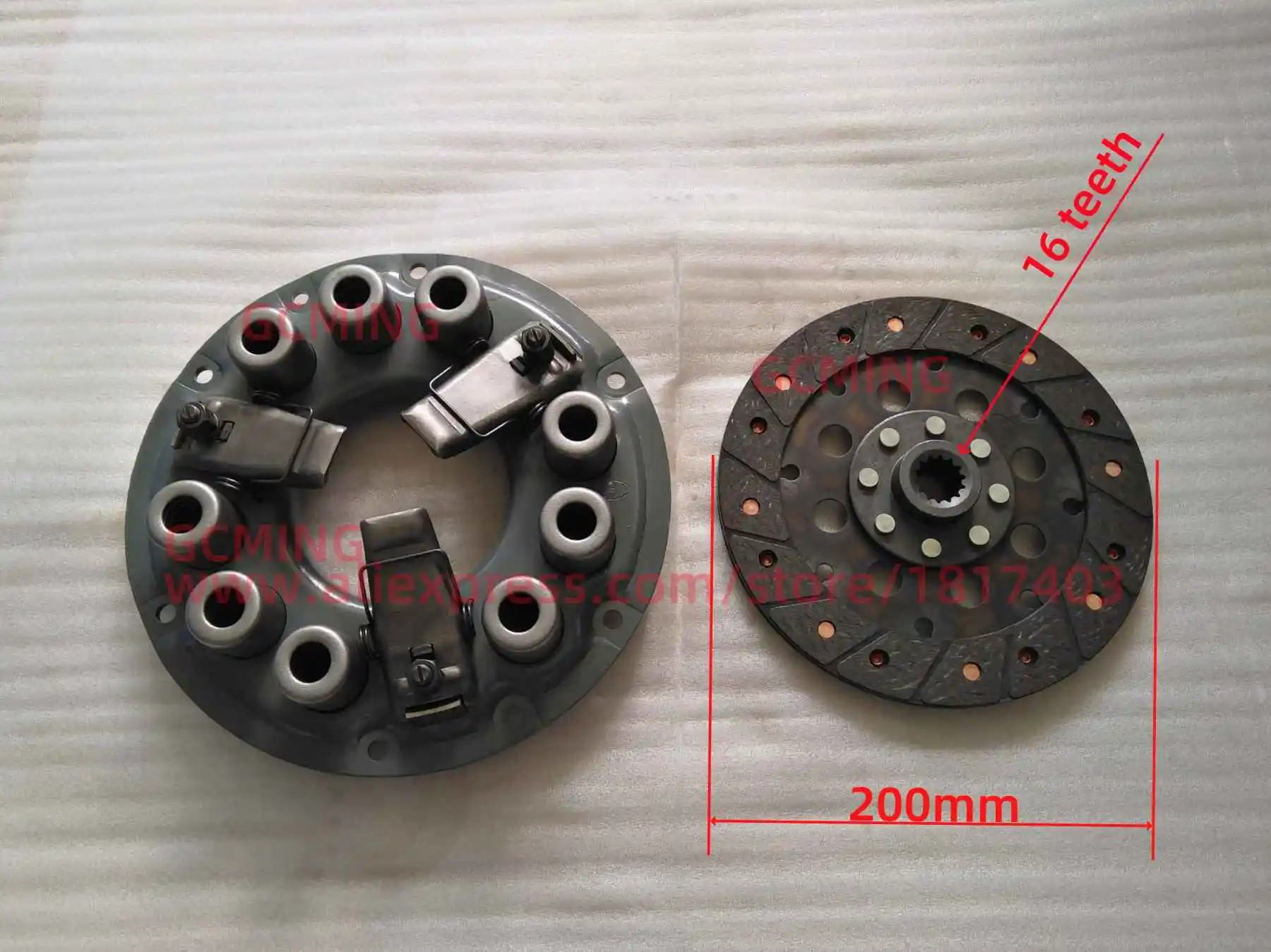 DONGFENG 8'' Single-stage clutch assembly + clutch disk , DONGFENG / EAST WIND / Midway / Task Master Tractor Parts , DF 200 250