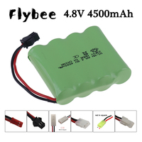 AA 4.8v 4500mah NiMH Battery PackFor Rc toys Cars Tanks Robots Boats Guns 4* AA 4.8v Rechargeable Battery SM/JST/5557-2P Plug