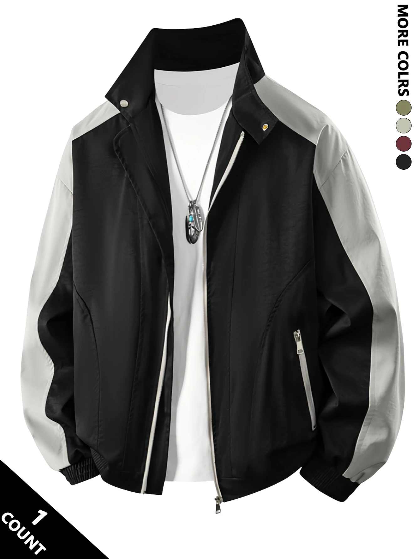 

Spring and Autumn Men's Small Stand Collar Jacket, Casual and Elegant, Suitable for All Body Shapes, Anti-Wrinkle and Easy to Care For, a Must-Have for Business Office/Daily Dating