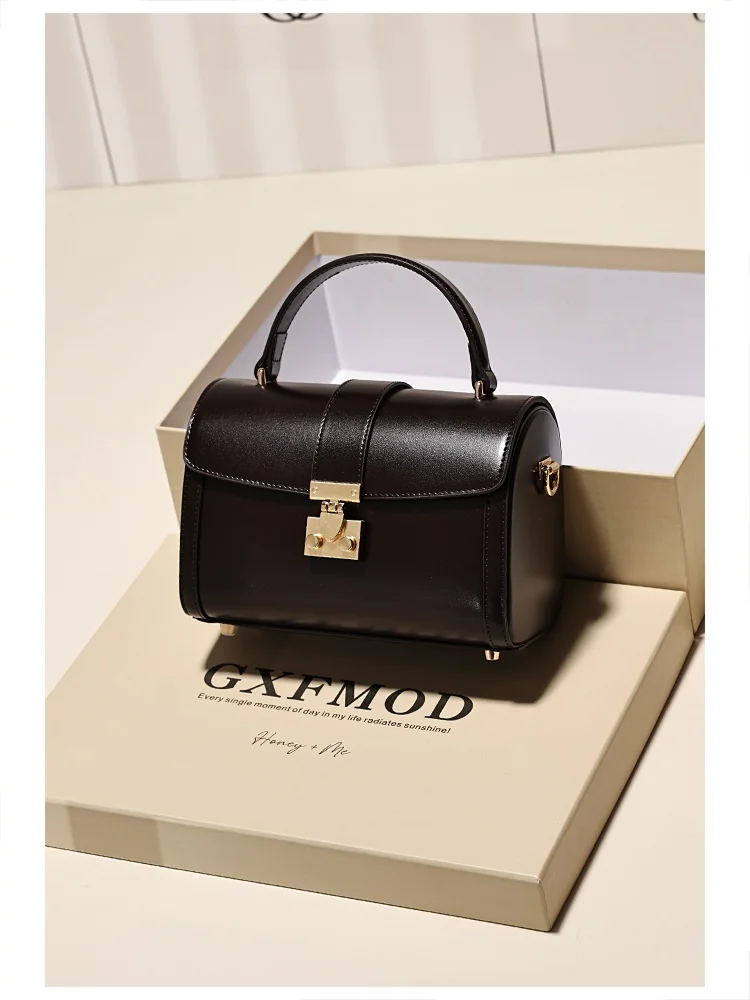 

GXFMOD Faionable Leather Handbag Women's Crossbody Bag Versatile Single oulder Bag Retro Sle Small Square Bag