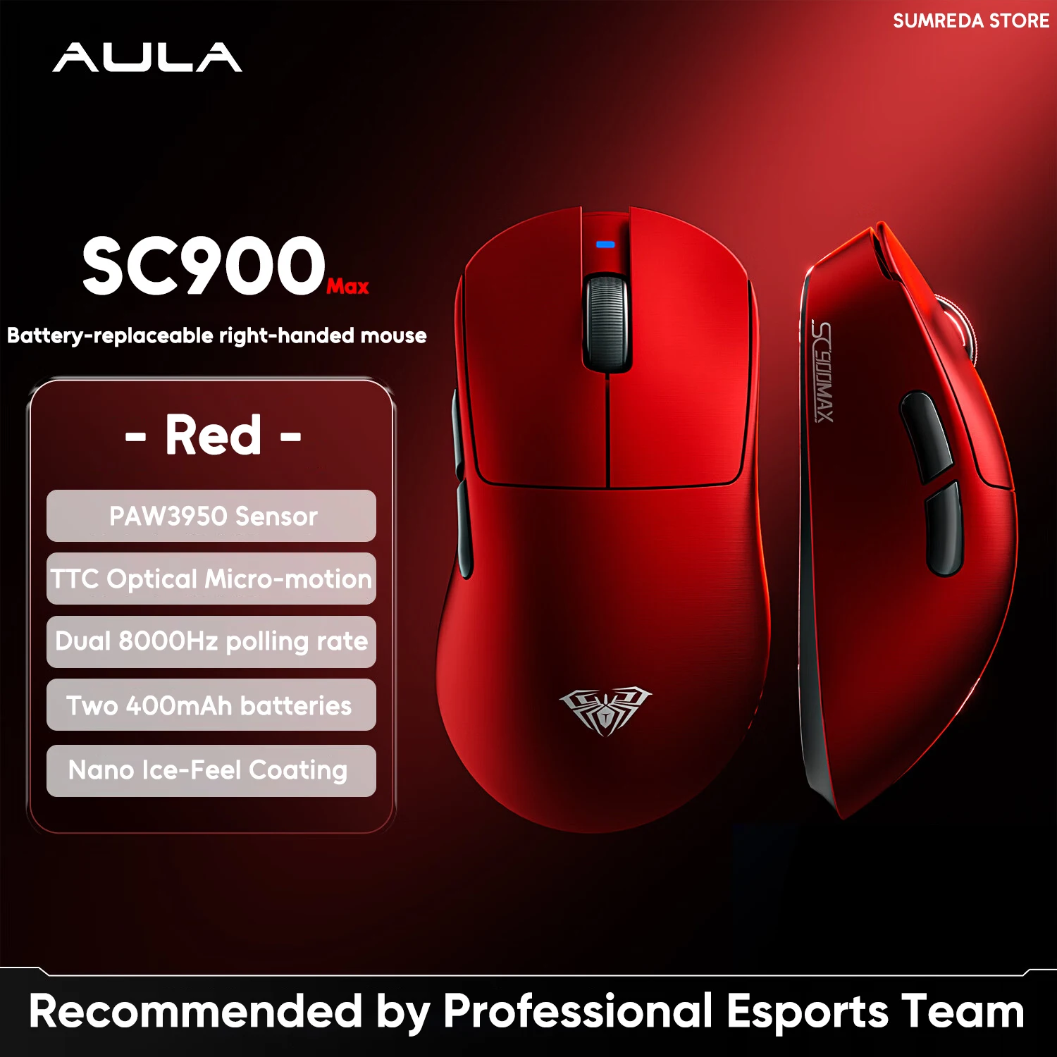 AULA SC900 SE SC900Pro Max Tri-mode Gaming Mosue PAW3950 PAW3395 8K Ergonomic Lightweight Offcie Gaming Keyboard PC Accessory