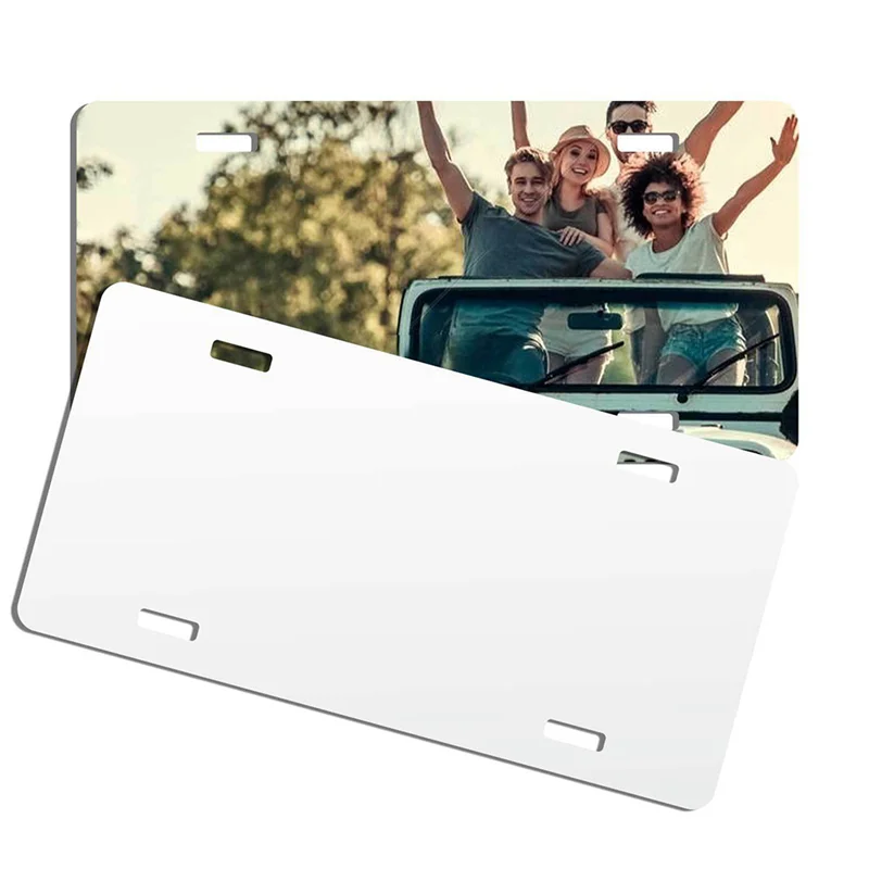 14Piece Sublimation License Plate Blanks, Automotive Sublimation License Plates Tag Thickness 0.65Mm Metal White
