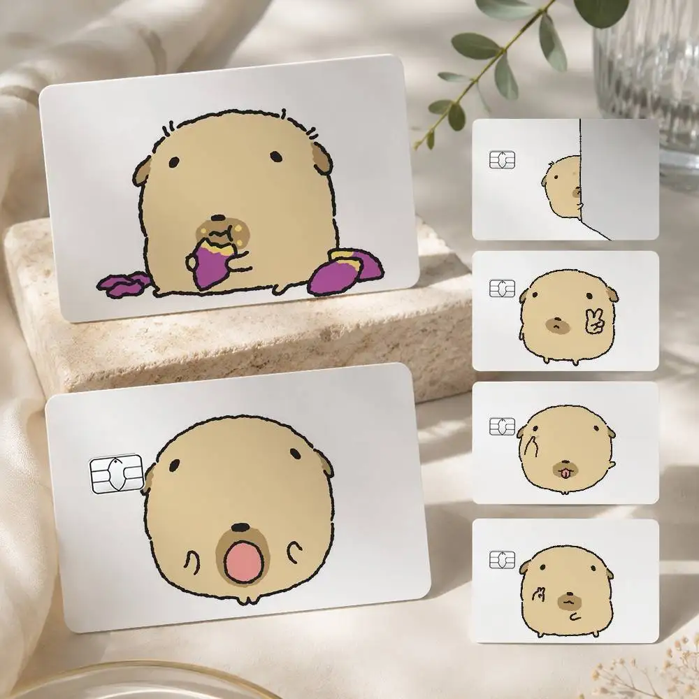 Cute D-Dorung Dog  1Set 4Pcs Waterproof Card Skin Stickers for Credit Bus IC Cards