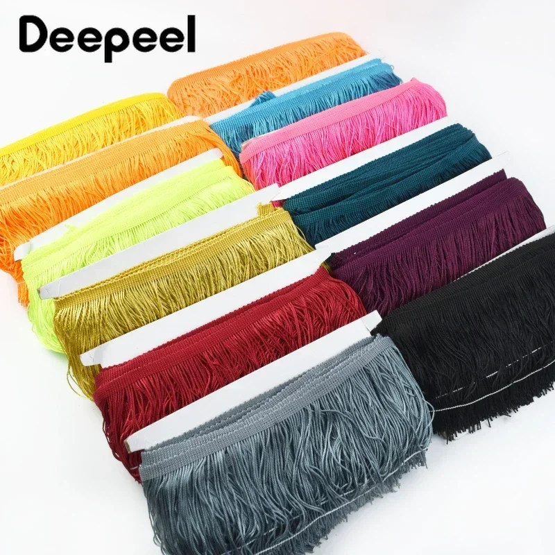 

5Meters 10/15/20/30cm Colorful Long Tassel Fringe Trim Lace Ribbon for Sewing Latin Dance Dress Garment DIY Crafts Accessories