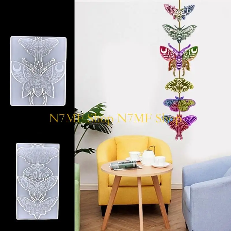 

N7MF креативный набор форм для фоторамки с черепом и молью, гибкая силиконовая форма для персонализации украшения дома, для