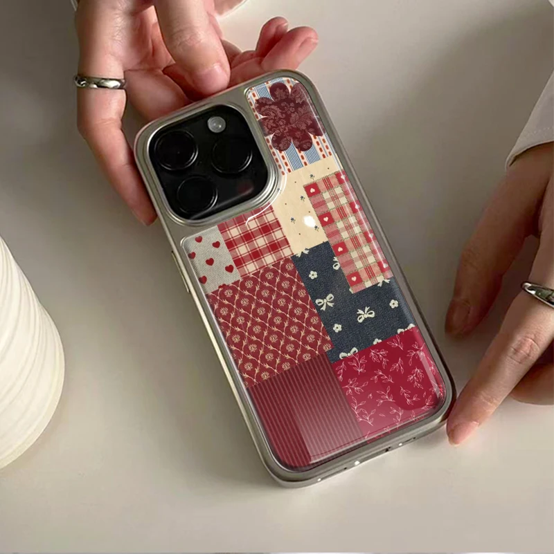 Mehrfarbige Muster Silber-Rand Epoxy Handyhülle TPU Sturzsicher Für iPhone XR/11/12/13/14/15/16/17 Pro Max
