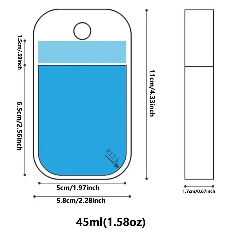 Snoopys New 45ml Portable Refillable Hand Sanitizer Alcohol Bottles Female Cute Mini Card Spray Bottle Male Travel Sub-bottling view 3