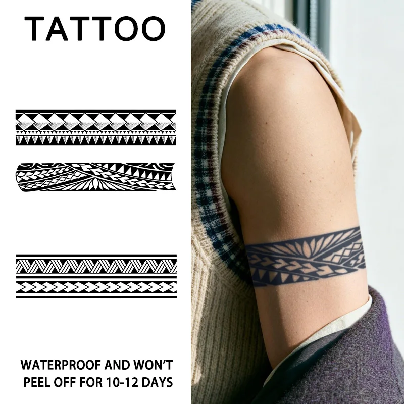 

Geometric Herbal Waterproof Temporary Tattoo Stickers, Long-lasting Waterproof for One to Two Weeks, Suitable For Arm, Neck, Leg