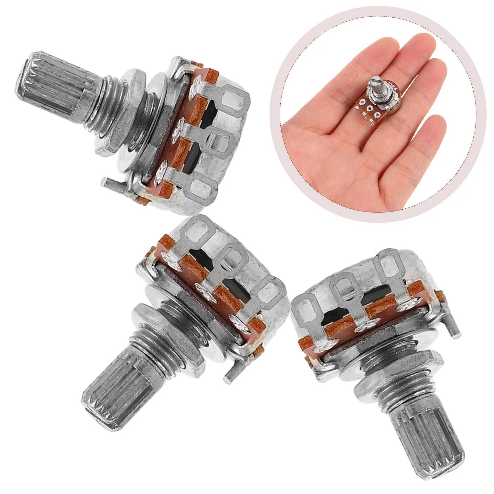 4 potentiomètres pour guitare électrique et basse A250k, contrôle du volume et du tonalité à courbe audio, axe court en laiton de 15 mm, pièces d'instruments de musique