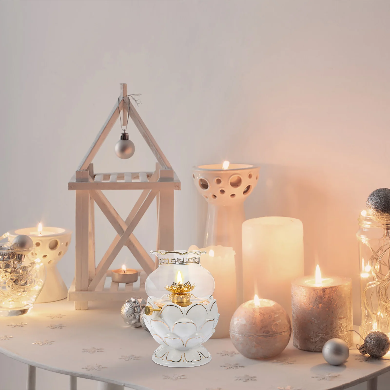 Porte-lampe en kérosène à intensité variable, lumière délicate, décoration de bureau, cadeau