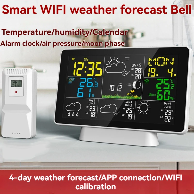 Air pressure, weather clock, home accessories, multifunctional weather station, air quality, temperature and humidity meter