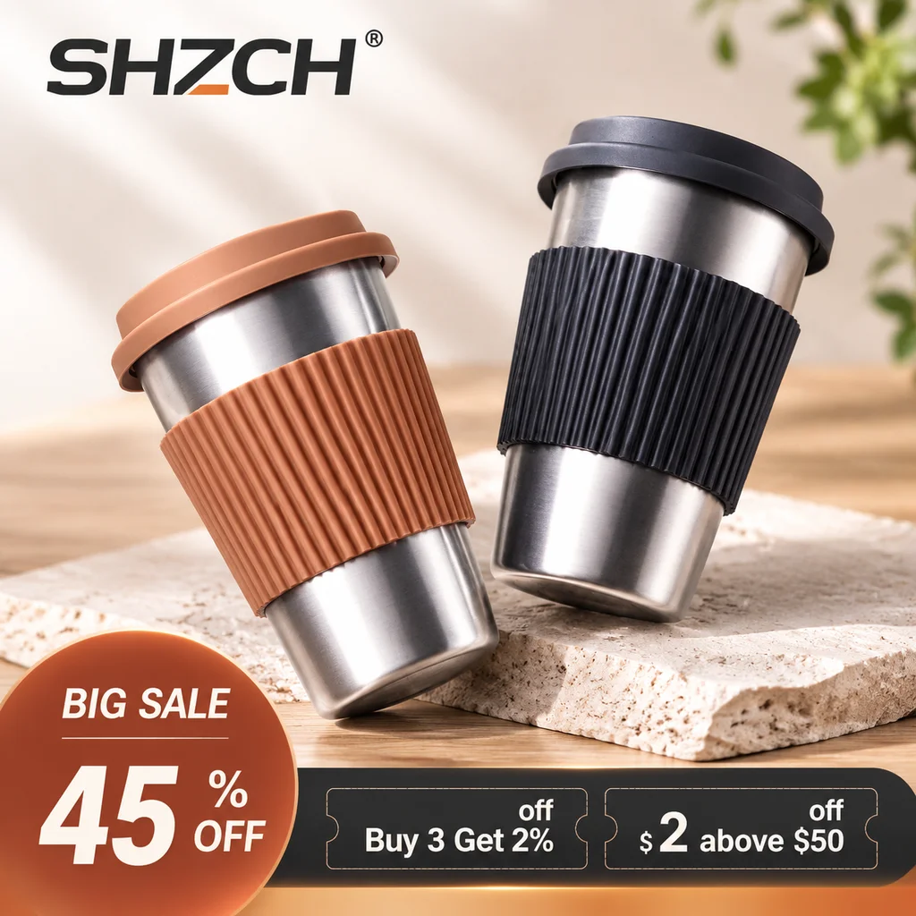 304 Stainless Steel Thermos for Tea, Coffee Cup, Portable Car Thermal Mug, Travel Mugs with Lid, Anti-Scald Drinkware, 430 ml